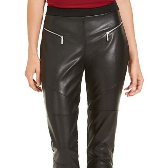 Michael Kors Women's Faux Leather Skinny Pants Black Size XX-Large - Picture 3 of 3